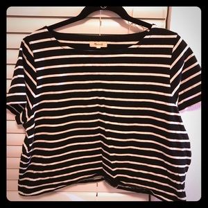 MADEWELL B&W CROPPED STRIPED TEE